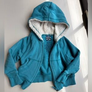 Kickee Pants | Blue Zip Up Sherpa Lined Hoodie | 0-3 months